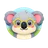 Cute flat cartoon wolf face avatar icon with layered paper-cutout style illustration